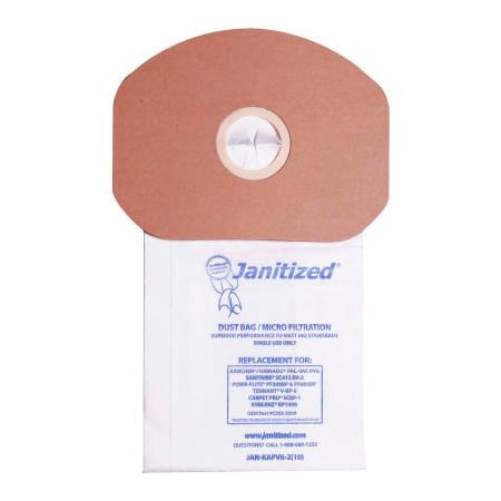 Apc Filtration Tennant Paper Vacuum Bag - V-BP-6 BackPack JAN-KAPV6-2(10)****